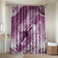 Personalised New Zealand Aotearoa Darts Masters Bathroom Set Maori Art Tattoo with Tribal Dart Symbol Pink LT03 Shower Curtain Only Pink - Polynesian Pride
