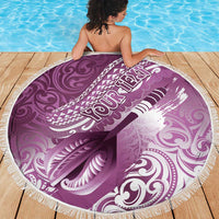 Personalised New Zealand Aotearoa Darts Masters Beach Blanket Maori Art Tattoo with Tribal Dart Symbol Pink LT03 - Polynesian Pride