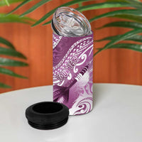 Personalised New Zealand Aotearoa Darts Masters 4 in 1 Can Cooler Tumbler Maori Art Tattoo with Tribal Dart Symbol Pink LT03 - Polynesian Pride