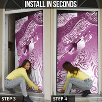 Personalised New Zealand Aotearoa Darts Masters Door Cover Maori Art Tattoo with Tribal Dart Symbol Pink LT03 - Polynesian Pride