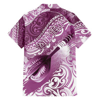 Personalised New Zealand Aotearoa Darts Masters Family Matching Off Shoulder Short Dress and Hawaiian Shirt Maori Art Tattoo with Tribal Dart Symbol Pink LT03 - Polynesian Pride