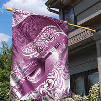 Personalised New Zealand Aotearoa Darts Masters Garden Flag Maori Art Tattoo with Tribal Dart Symbol Pink LT03 - Polynesian Pride