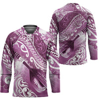 Personalised New Zealand Aotearoa Darts Masters Hockey Jersey Maori Art Tattoo with Tribal Dart Symbol Pink LT03 - Polynesian Pride