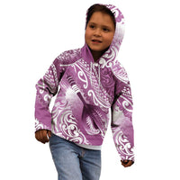 Personalised New Zealand Aotearoa Darts Masters Kid Hoodie Maori Art Tattoo with Tribal Dart Symbol Pink LT03 - Polynesian Pride