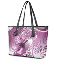 Personalised New Zealand Aotearoa Darts Masters Leather Tote Bag Maori Art Tattoo with Tribal Dart Symbol Pink LT03 - Polynesian Pride