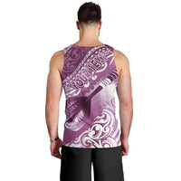 Personalised New Zealand Aotearoa Darts Masters Men Tank Top Maori Art Tattoo with Tribal Dart Symbol Pink LT03 - Polynesian Pride