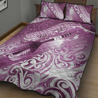 Personalised New Zealand Aotearoa Darts Masters Quilt Bed Set Maori Art Tattoo with Tribal Dart Symbol Pink LT03 - Polynesian Pride