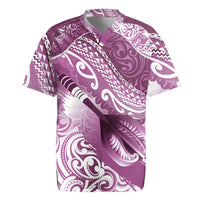 Personalised New Zealand Aotearoa Darts Masters Rugby Jersey Maori Art Tattoo with Tribal Dart Symbol Pink LT03 Pink - Polynesian Pride