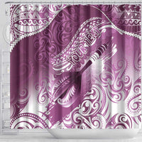 Personalised New Zealand Aotearoa Darts Masters Shower Curtain Maori Art Tattoo with Tribal Dart Symbol Pink LT03 - Polynesian Pride