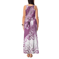 Personalised New Zealand Aotearoa Darts Masters Tank Maxi Dress Maori Art Tattoo with Tribal Dart Symbol Pink LT03 - Polynesian Pride