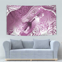 Personalised New Zealand Aotearoa Darts Masters Tapestry Maori Art Tattoo with Tribal Dart Symbol Pink LT03 - Polynesian Pride