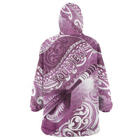 Personalised New Zealand Aotearoa Darts Masters Wearable Blanket Hoodie Maori Art Tattoo with Tribal Dart Symbol Pink LT03 - Polynesian Pride