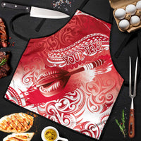 Personalised New Zealand Aotearoa Darts Masters Apron Maori Art Tattoo with Tribal Dart Symbol Red LT03 Red - Polynesian Pride