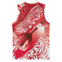 Personalised New Zealand Aotearoa Darts Masters Basketball Jersey Maori Art Tattoo with Tribal Dart Symbol Red LT03 - Polynesian Pride