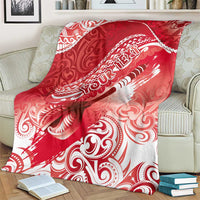 Personalised New Zealand Aotearoa Darts Masters Blanket Maori Art Tattoo with Tribal Dart Symbol Red LT03 - Polynesian Pride
