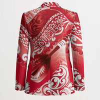 Personalised New Zealand Aotearoa Darts Masters Blazer Maori Art Tattoo with Tribal Dart Symbol Red LT03 - Polynesian Pride