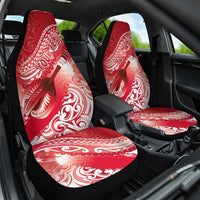 Personalised New Zealand Aotearoa Darts Masters Car Seat Cover Maori Art Tattoo with Tribal Dart Symbol Red LT03 One Size Red - Polynesian Pride