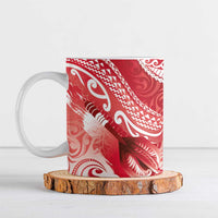 Personalised New Zealand Aotearoa Darts Masters Ceramic Mug Maori Art Tattoo with Tribal Dart Symbol Red LT03 Red - Polynesian Pride