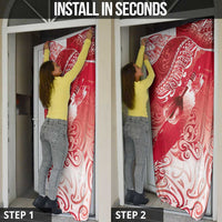 Personalised New Zealand Aotearoa Darts Masters Door Cover Maori Art Tattoo with Tribal Dart Symbol Red LT03 - Polynesian Pride