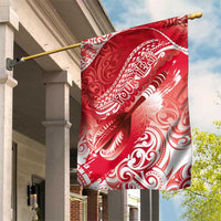 Personalised New Zealand Aotearoa Darts Masters Garden Flag Maori Art Tattoo with Tribal Dart Symbol Red LT03 House Flag Red - Polynesian Pride