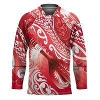 Personalised New Zealand Aotearoa Darts Masters Hockey Jersey Maori Art Tattoo with Tribal Dart Symbol Red LT03 Unisex Red - Polynesian Pride