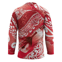 Personalised New Zealand Aotearoa Darts Masters Hockey Jersey Maori Art Tattoo with Tribal Dart Symbol Red LT03 - Polynesian Pride