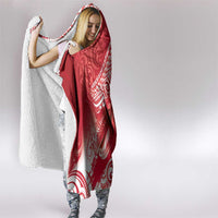 Personalised New Zealand Aotearoa Darts Masters Hooded Blanket Maori Art Tattoo with Tribal Dart Symbol Red LT03 - Polynesian Pride