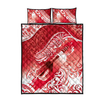 Personalised New Zealand Aotearoa Darts Masters Quilt Bed Set Maori Art Tattoo with Tribal Dart Symbol Red LT03 - Polynesian Pride