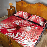 Personalised New Zealand Aotearoa Darts Masters Quilt Bed Set Maori Art Tattoo with Tribal Dart Symbol Red LT03 - Polynesian Pride