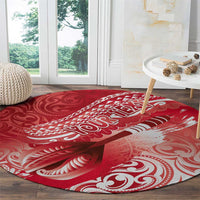 Personalised New Zealand Aotearoa Darts Masters Round Carpet Maori Art Tattoo with Tribal Dart Symbol Red LT03 - Polynesian Pride