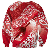 Personalised New Zealand Aotearoa Darts Masters Sweatshirt Maori Art Tattoo with Tribal Dart Symbol Red LT03 - Polynesian Pride