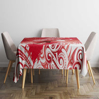 Personalised New Zealand Aotearoa Darts Masters Tablecloth Maori Art Tattoo with Tribal Dart Symbol Red LT03 - Polynesian Pride