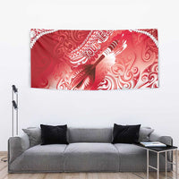 Personalised New Zealand Aotearoa Darts Masters Tapestry Maori Art Tattoo with Tribal Dart Symbol Red LT03 - Polynesian Pride