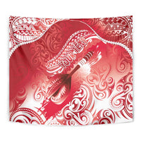 Personalised New Zealand Aotearoa Darts Masters Tapestry Maori Art Tattoo with Tribal Dart Symbol Red LT03 - Polynesian Pride