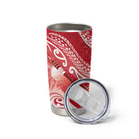 Personalised New Zealand Aotearoa Darts Masters Tumbler Cup Maori Art Tattoo with Tribal Dart Symbol Red LT03 - Polynesian Pride