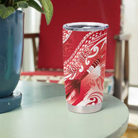 Personalised New Zealand Aotearoa Darts Masters Tumbler Cup Maori Art Tattoo with Tribal Dart Symbol Red LT03 - Polynesian Pride