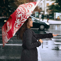 Personalised New Zealand Aotearoa Darts Masters Umbrella Maori Art Tattoo with Tribal Dart Symbol Red LT03 - Polynesian Pride