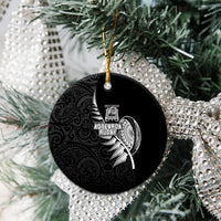 Custom New Zealand World Cup 2023 Ceramic Ornament Aotearoa Champion Rugby with Silver Fern Maori Ethnic Pattern LT03 - Polynesian Pride