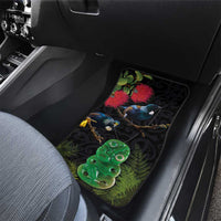 New Zealand Tui Car Mats Guardians of the Hei Tiki - Maori Art and Plants LT03 - Polynesian Pride