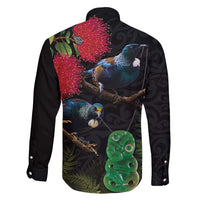 New Zealand Tui Family Matching Puletasi and Hawaiian Shirt Guardians of the Hei Tiki - Maori Art and Plants LT03 - Polynesian Pride