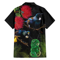New Zealand Tui Family Matching Tank Maxi Dress and Hawaiian Shirt Guardians of the Hei Tiki - Maori Art and Plants LT03 - Polynesian Pride