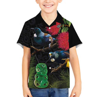 New Zealand Tui Hawaiian Shirt Guardians of the Hei Tiki - Maori Art and Plants LT03 - Polynesian Pride