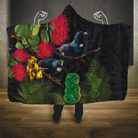 New Zealand Tui Hooded Blanket Guardians of the Hei Tiki - Maori Art and Plants LT03 - Polynesian Pride
