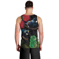 New Zealand Tui Men Tank Top Guardians of the Hei Tiki - Maori Art and Plants LT03 - Polynesian Pride