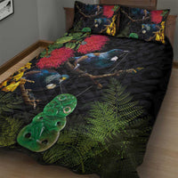 New Zealand Tui Quilt Bed Set Guardians of the Hei Tiki - Maori Art and Plants LT03 - Polynesian Pride