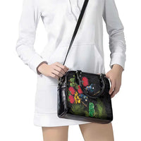 New Zealand Tui Shoulder Handbag Guardians of the Hei Tiki - Maori Art and Plants LT03 - Polynesian Pride