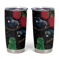 New Zealand Tui Tumbler Cup Guardians of the Hei Tiki - Maori Art and Plants LT03 Black - Polynesian Pride