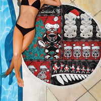 New Zealand Christmas Beach Blanket Maori Christmas Spirit - Meri Kirihimete LT03 - Polynesian Pride