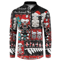 New Zealand Christmas Button Sweatshirt Maori Christmas Spirit - Meri Kirihimete LT03 Black - Polynesian Pride