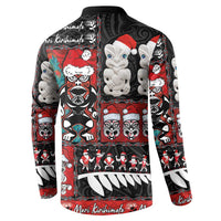 New Zealand Christmas Button Sweatshirt Maori Christmas Spirit - Meri Kirihimete LT03 - Polynesian Pride
